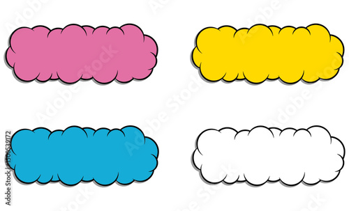 アメコミ風のバブルふきだしセット（ロング）