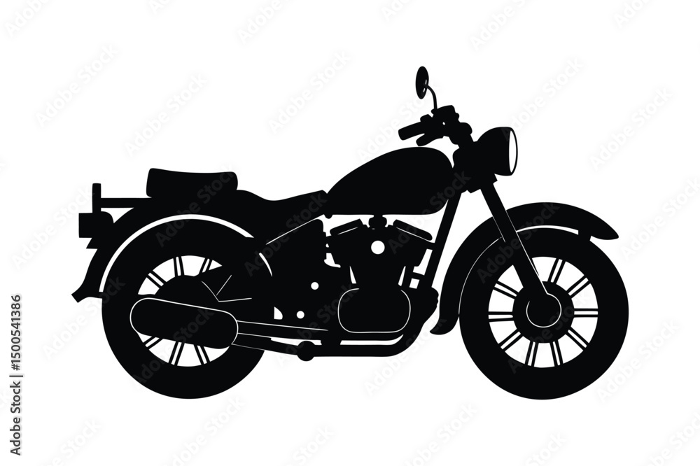 Obraz premium Police bike silhouette vector , police motorcycle front view silhouette