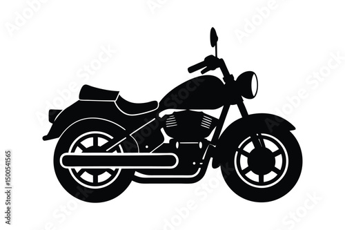 Police bike silhouette  vector ,  police motorcycle front view silhouette 