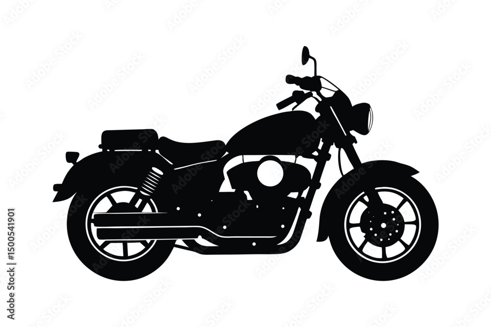 Obraz premium Police bike silhouette vector , police motorcycle front view silhouette 