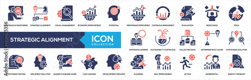 Strategic  Alignment Glyph Color Icon Collection