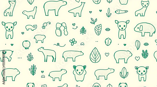 Animal and Leaf Pattern