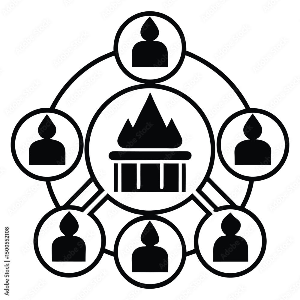 Obraz premium assembly-point-icon-set-emergency-fire-meeting-vec.eps