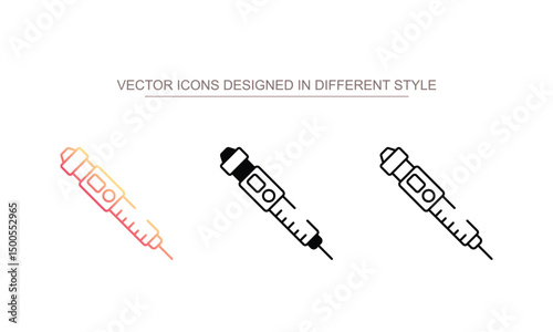 Insulin Pen icon design with white background stock illustration