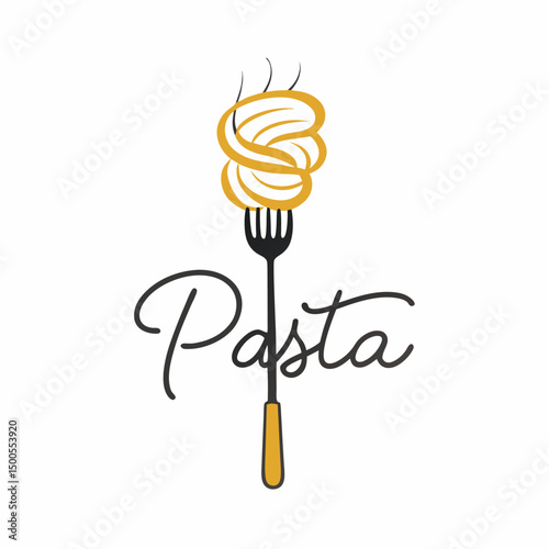 fork over elegant script PASTA