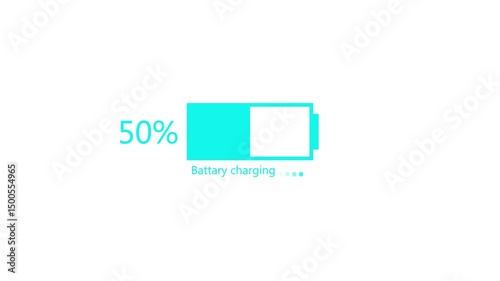 Battery charge neon sign Abstract battery with charging symbol in futuristic glowing polygonal style Neon battery icon animated.4k video animation .