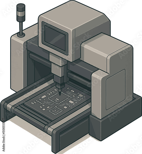 PCB Milling machine working on a printed circuit board