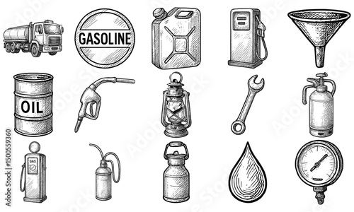 Vintage Fuel Station Tools Set