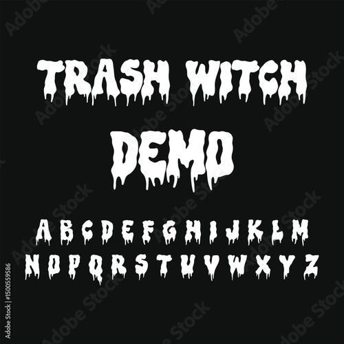 Trash Witch Dripping Font - Spooky Halloween Typeface, Creepy Halloween Lettering