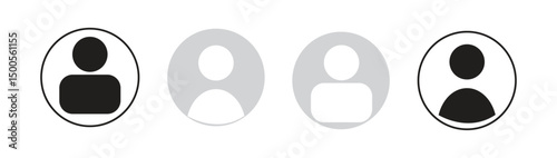 profile icon set, no dp, display picture symbol, Circular User Avatar Icon