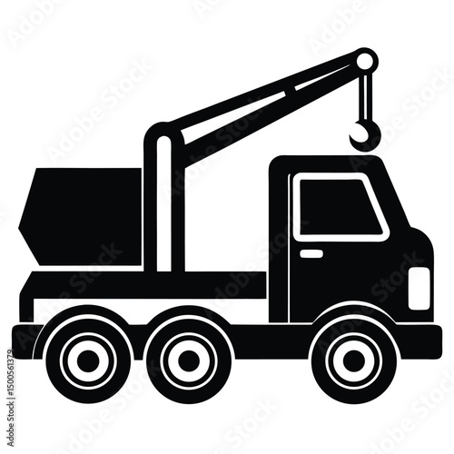 Isolated heavy industrial dump truck vector illustration