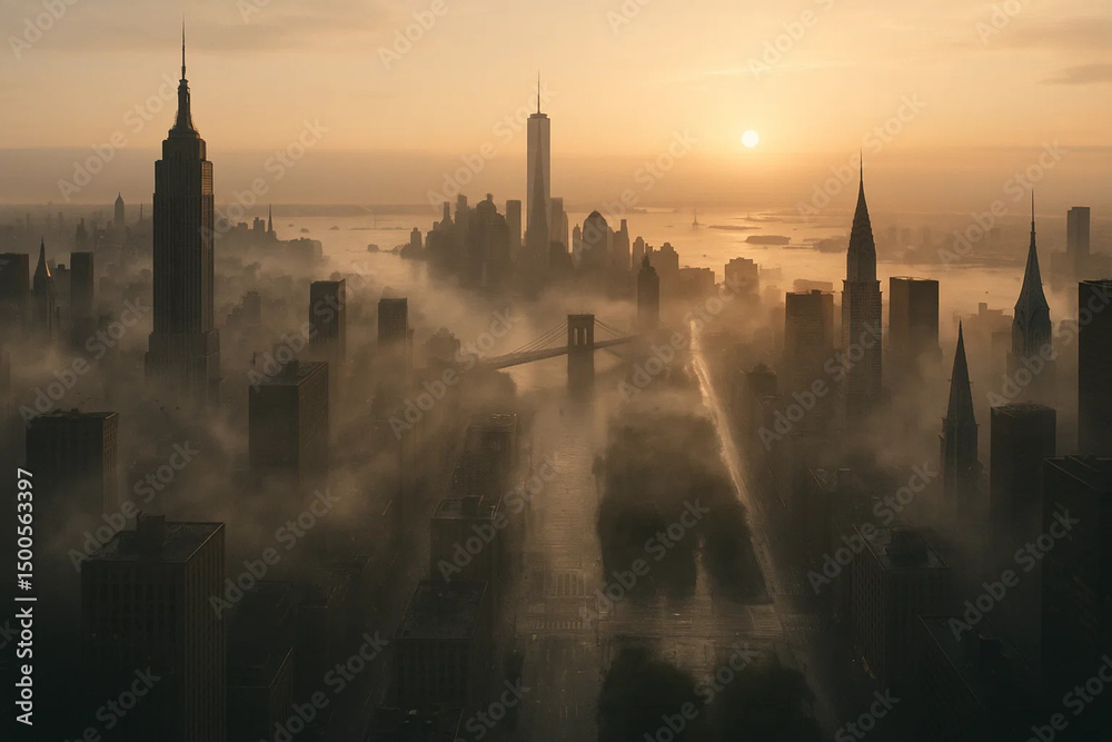 Obraz premium sunset in the city