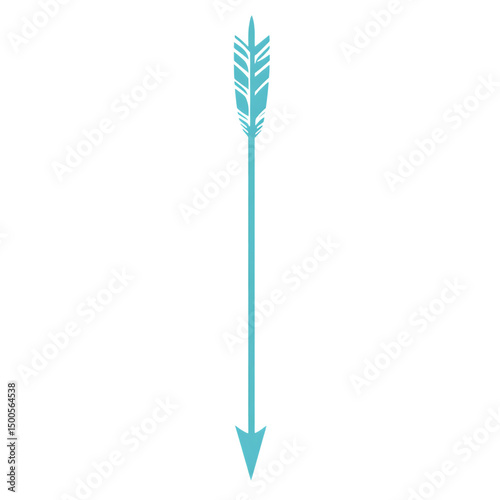 Sleek Arrow with a Streamlined Silhouette in Cool Blue Isolated on Transparent Background