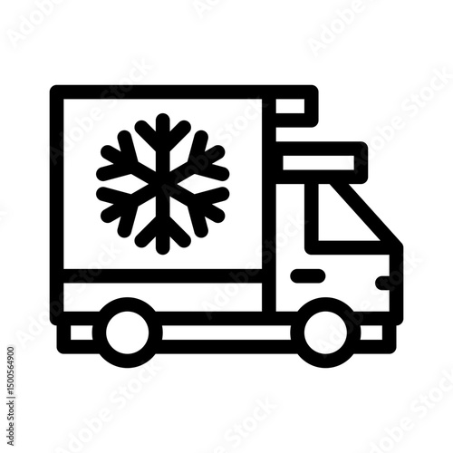 refrigerated truck line icon