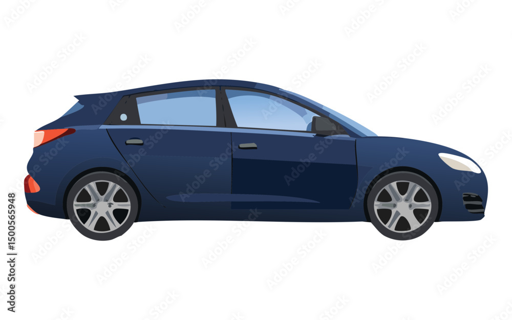 streamlined dark blue sedan illustration streamlined dark blue sedan illustration