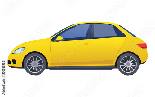 sleek yellow modern car illustration