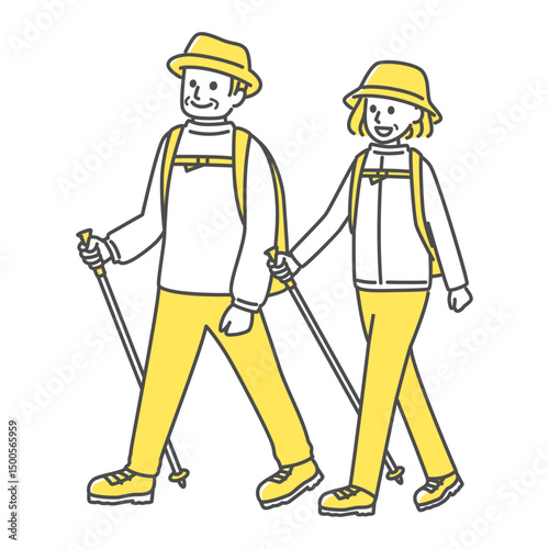 simple illustration of people going camping