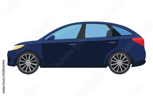 deep blue sedan elegant side
