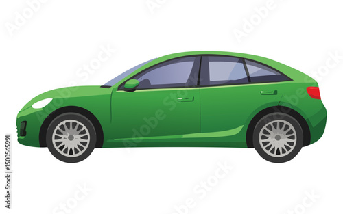 dynamic green sedan illustration