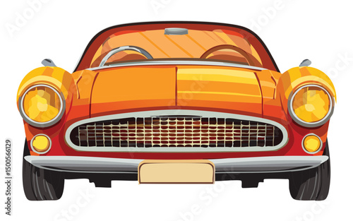Orange Classic Car - Front View