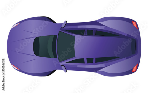 mysterious purple sports car overhead