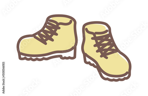 simple illustration of trekking shoes