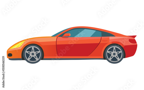 fiery orange sports car