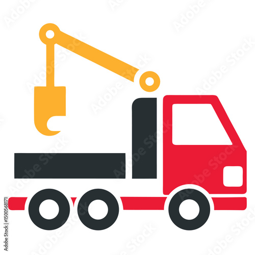 Vector cartoon truck icon set for transport and delivery vehicle design