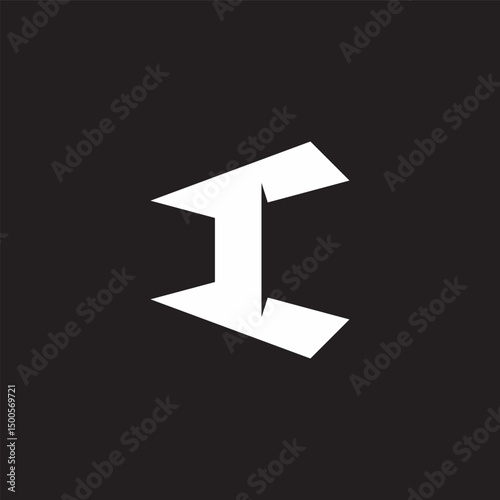 letter tc simple dimensional geometric logo vector