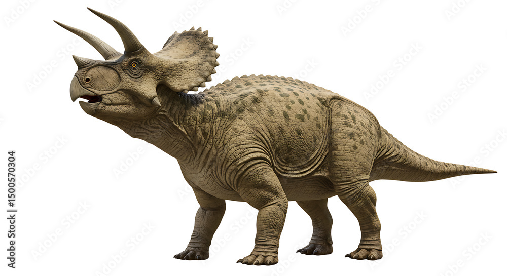 Fototapeta premium Detailed Render of a Triceratops with Horns and Frill in Profile