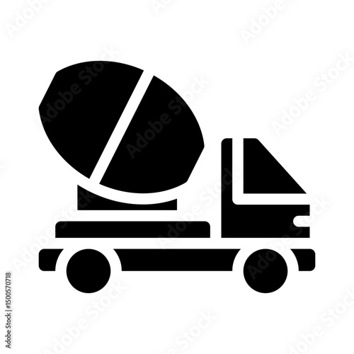 cement truck glyph icon