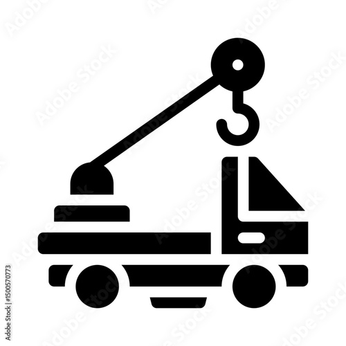 tow truck glyph icon