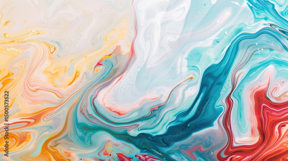 Obraz premium High-resolution close-up of luxurious colorful Calacatta marble stone texture with vibrant multi-hued veining, blending soft whites, grays, and bold accents. Ideal for premium interior design, 