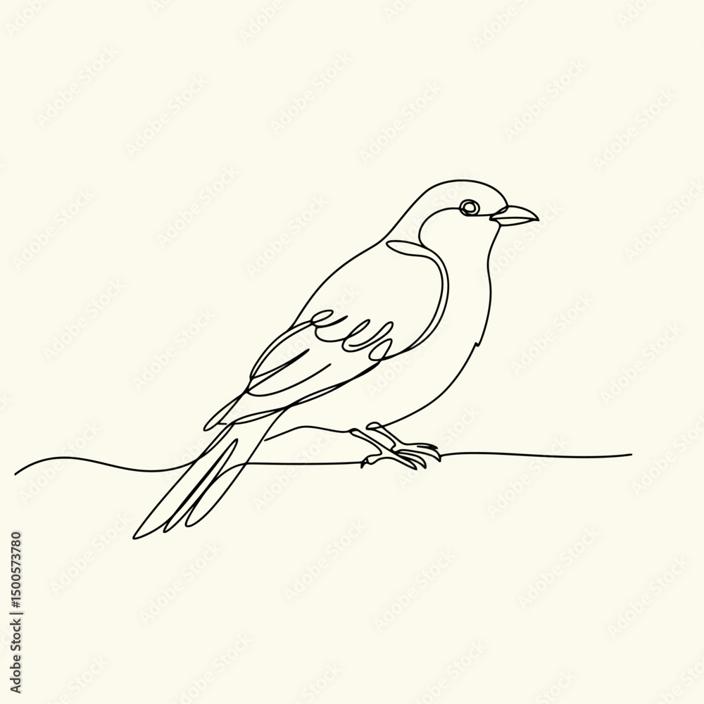 Obraz premium Minimalist Bird Line Art - Single Continuous Stroke Drawing