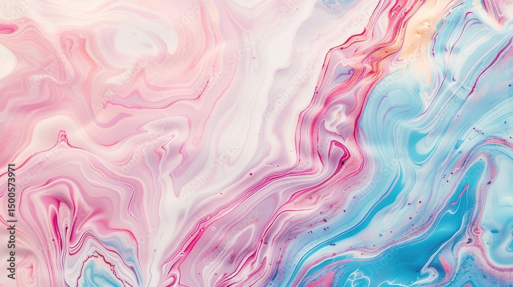 Obraz premium High-resolution close-up of luxurious colorful Calacatta marble stone texture with vibrant multi-hued veining, blending soft whites, grays, and bold accents. Ideal for premium interior design, 