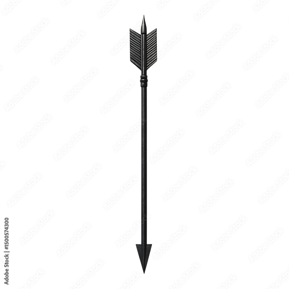 Sleek Arrow with Soft Diffused Shadows in Charcoal Isolated on Transparent Background Sleek Arrow with Soft Diffused Shadows in Charcoal Isolated on Transparent Background