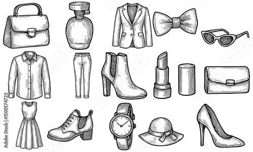 Hand Drawn Fashion Essentials Set