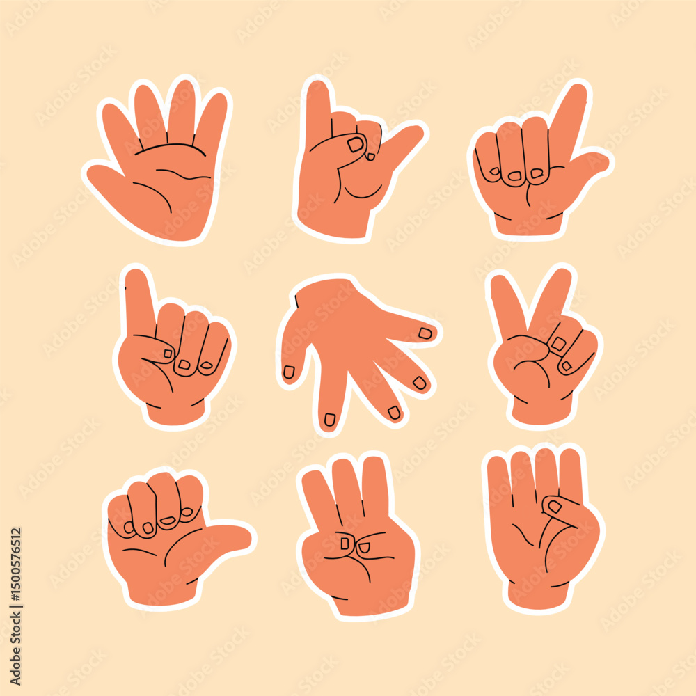 Fototapeta premium a collection of various hand poses