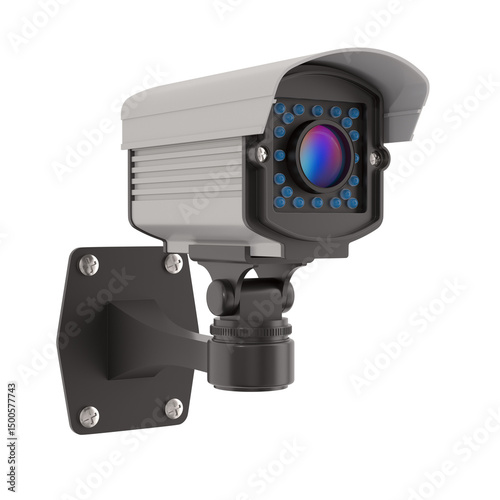 CCTV Camera on white backgr...