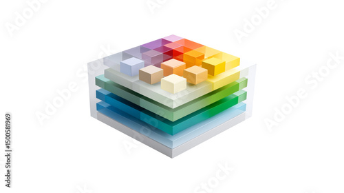 Multilayered data visualization with color spectrum cubes