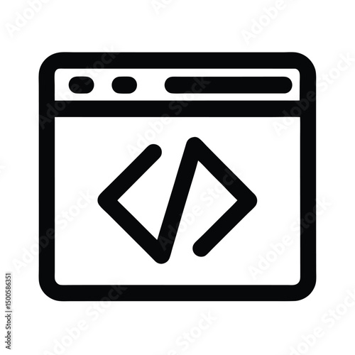 browser code brackets icon vector illustration