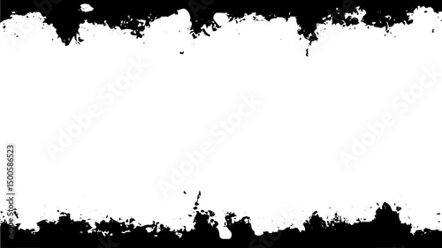 Grunge Border Frame Texture Black and White Distressed Background