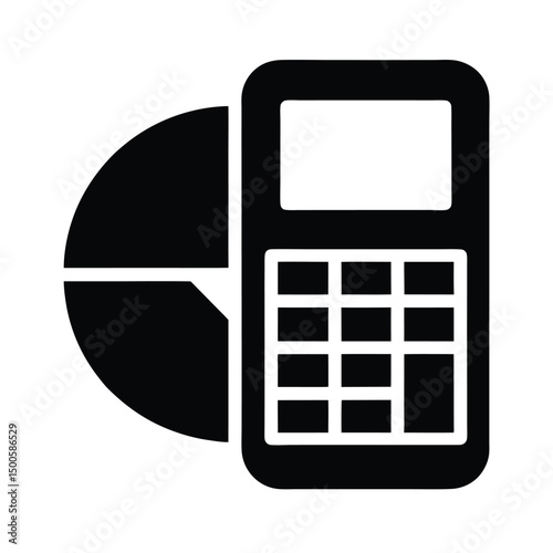 calculator pie chart icon vector illustration