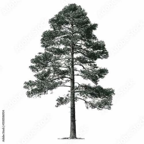 Majestic Lone Pine Tree - Detailed Botanical
