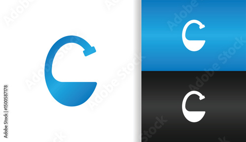 SIMPLE LETTER C LOGO COMBINATION FAUCET IN BLUE COLOR