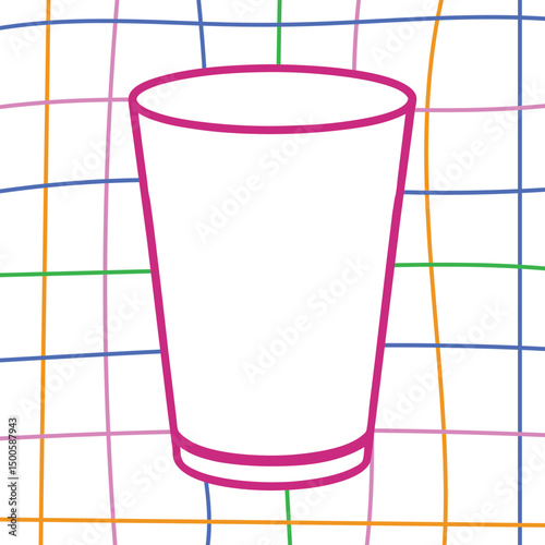 Set of hand drawn vintage posters in dolce vita style. Whimsical drawings of water glass concept. Trendy illustration. Vector drawings graphic