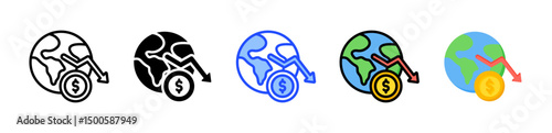 Recession Icon Collection With Multiple Styles