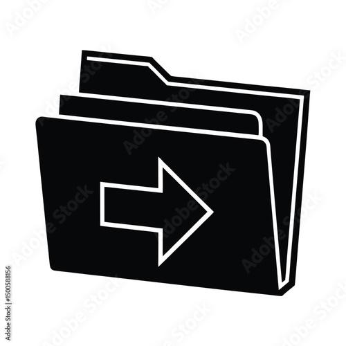 file folder arrow left icon vector illustration