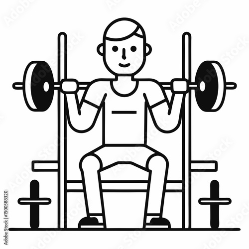 illustration of a man lifting weights
