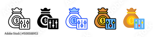Price Controls Icon Collection With Multiple Styles